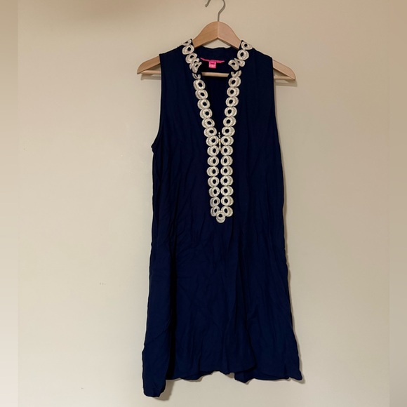 Lilly Pulitzer True Navy Jane Shift Cocktail Party Dress Size 4 - Picture 5 of 11
